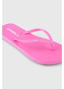 O`Neill Zehentrenner O'NEILL "PROFILE SMALL LOGO SANDALS", Damen, Gr. 42, electric fuschia, Synthetik, Schuhe Zehentrenner, sportlicher Stil, Sommerschuh, leicht profilierte Gummilaufsohle