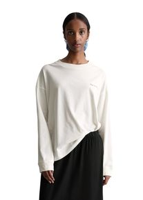 Marc O'Polo Longsleeve MARC O'POLO DENIM, Damen, Gr. XS, silky wei&szlig;, Jersey, Obermaterial: 100% Baumwolle, relaxed fit normal, Rundhals, Shirts Longsleeve, relaxed aus Heavy Jersey, gro&szlig;er R&uuml;ckenprint
