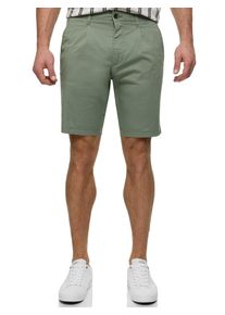 Chinoshorts INDICODE "INSpring Pleat Shorts", Damen, Gr. XXL, N-Gr, sea spray, Web, Obermaterial: 98% Baumwolle, 2% Elasthan, unifarben, regular fit knielang, Hosen Chinoshorts