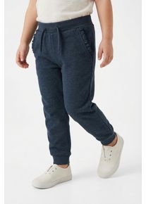 Sweathose name it "NMFVIMA SWE PANT BRU NOOS", M&auml;dchen, Gr. 80, N-Gr, schwarz sapphire, Sweatware, Obermaterial: 60% Baumwolle, 40% Polyester, unifarben, Basic normal, Hosen Sweathose, mit s&uuml;&szlig;em R&uuml;schendetail