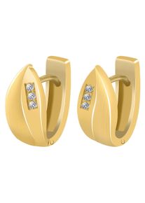 Adelia&acute;s Paar Creolen ADELIA&acute;S "Damen Ohrringe &iquest; Klappcreole aus 925 Silber", gold, Ohrringe, Damen, Silber 925 (Sterlingsilber), Paar Creolen