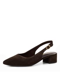 Slingpumps Tamaris, Damen, Gr. 42, mocca, Veloursleder, Schuhe Slingpumps, Blockabsatz, Abendschuh, Sommerschuh mit verstellbarem Riemchen