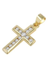 Adelia&acute;s Kettenanh&auml;nger ADELIA&acute;S "Damen Anh&auml;nger &iquest; Kreuzanh&auml;nger aus 925 Silber mit Zirkonia", gold, Schmuckanh&auml;nger, Damen, Kettenanh&auml;nger