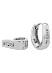 Adelia&acute;s Paar Creolen ADELIA&acute;S "Damen Ohrringe &iquest; Klappcreole aus 925 Silber mit Zirkonia", silber, Ohrringe, Damen, Silber 925 (Sterlingsilber), Paar Creolen