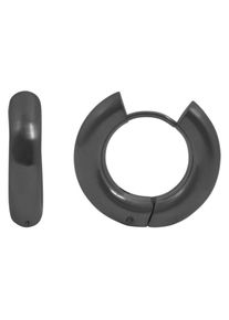 Adelia&acute;s Paar Creolen ADELIA&acute;S "Damen Ohrringe &iquest; Klappcreole aus Edelstahl", schwarz, Ohrringe, Damen, Edelstahl, Paar Creolen