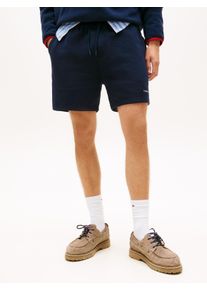 Shorts Tommy Jeans "TJM CONTRAST LINEAR BEACH", Damen, Gr. S, N-Gr, schwarz night navy, Web, Obermaterial: 80% Baumwolle, 20% Polyester, regular fit kurz, Hosen Shorts, Regular fit mit elastischem Bund