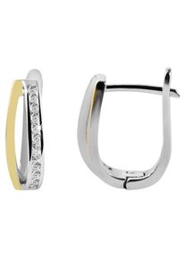 Adelia&acute;s Paar Creolen ADELIA&acute;S "Damen Ohrringe &iquest; Klappcreole aus 925 Silber mit Zirkonia", wei&szlig;, Ohrringe, Damen, Silber 925 (Sterlingsilber), Paar Creolen