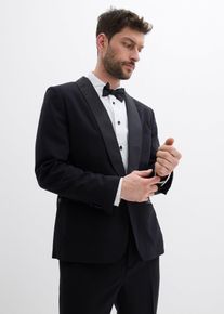 bonprix Smoking-Sakko mit Stretch-Anteil Slim Fit, schwarz, Gr.54, Schmal geschnittenes Smoking-Sakko mit Satin-Elementen/ Elegantes Slim-Fit-Sakko mit edlem Schalkragen aus Satin und Einstecktuchtasche