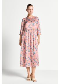 Midikleid RICHROYAL, Damen, Gr. 40, N-Gr, soft papaya, Web, Obermaterial: 100% Viskose, gebl&uuml;mt, regular fit Midi, Rundhals, eingesetzt gerader Abschluss, Kleider Midikleid, im Liberty-Blumenmuster
