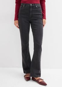bonprix Bootcut-Jeans High Waist, grau, Gr.50, Bootcut-Jeans High Waist, 98% Baumwolle