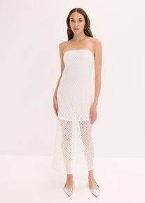 bonprix Off-Shoulder-Kleid mit Spitze, wei&szlig;, Gr.44/46 (L), Stylisches Kleid mit figurbetonter Passform, 60% Baumwolle