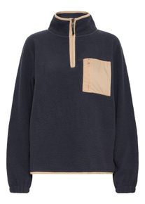 Sweater oxmo "Troyer OXPiala", Damen, Gr. XL, blau (total eclipse), Obermaterial: 100% Polyester PES., Pullover Sweater