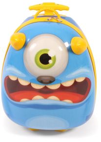 Bayer Chic 2000 Kinderkoffer CHIC2000 "Bouncie, Monster", M&auml;dchen, Gr. B/H/T: 21cm x 40cm x 70cm, blau (blau, gelb), Koffer Kinderkoffer, Hartschalen-Trolley