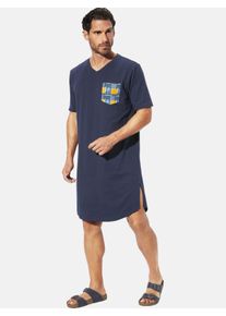 Pyjama Babista "Nachthemd LARMIR", Damen, Gr. M, blau (dunkelblau), Obermaterial: 100% Baumwolle CO., Homewear-Sets Pyjama