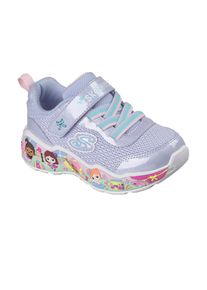 Lauflernschuh Skechers "PLAY SCENE-FUN SQUAD", M&auml;dchen, Gr. 23, hellblau, flieder, Lederimitat, Mesh, kontrastfarbene Details, Schuhe Lauflernschuh, Sneaker mit bunten Motiven verziert, Gr&ouml;&szlig;enschablone zum Download