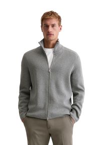 Marc O'Polo Strickjacke MARC O'POLO "regular fit aus reiner Bio-Baumwolle", Herren, Gr. S, cloudy grau melange, Strick, Obermaterial: 100% Baumwolle, regular fit normal, Strickjacken Strickjacke, 2-Wege-Rei&szlig;verschluss
