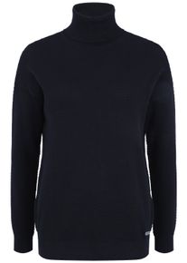 Rollkragenpullover oxmo "Rollkragenpullover OSSina", Damen, Gr. S, blau (insignia b), Obermaterial: 100% Baumwolle CO., Pullover Rollkragenpullover