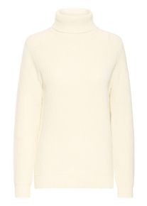 Rollkragenpullover oxmo "Rollkragenpullover OXKimse", Damen, Gr. XS, wei&szlig; (marshmallow), Obermaterial: 70% Baumwolle CO recyc.. 30% Polyester Pol. recyc.., Pullover Rollkragenpullover