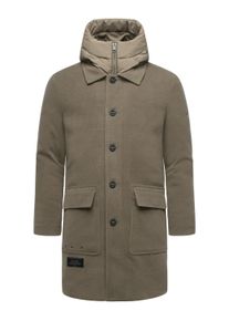 Trenchcoat STONE HARBOUR "Wollmantel Thiagoo XX", Damen, Gr. XL, braun (stone braun), Obermaterial: 95% Polyester PES. 3% Viskose CV. 2% Elasthan EL. Obermaterial: Futter: 100% Polyester PES. 100% Polyester PES., M&auml;ntel Trenchcoat