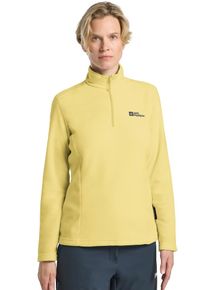 Stehkragenpullover Jack Wolfskin "TAUNUS HZ W", Damen, Gr. XS, lemonice, Obermaterial: 100% Polyester, Pullover Stehkragenpullover