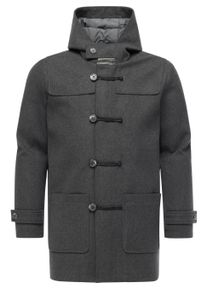 Dufflecoat Ragwear "Dufflecoat Duffie YOUMODO", Herren, Gr. XL, grau (dunkelgrau), Obermaterial: 100% Polyester PES. Obermaterial: Futter: 100% Polyester PES. 100% Polyester PES., M&auml;ntel Dufflecoat