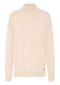 Strickfleece-Pullover oxmo "Strickpullover OXRatina", Damen, Gr. S, grau (cement melange), Obermaterial: 50% Viskose CV. 27% Nylon NY. 23% Polyester PES., Pullover Strickfleece-Pullover