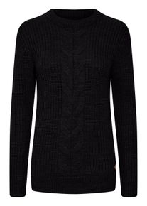 Strickfleece-Pullover oxmo "Strickpullover OXNatasja", Damen, Gr. M, schwarz, Obermaterial: 85% Polyacryl PAN. 15% Wolle WO., Pullover Strickfleece-Pullover