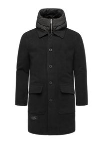 Trenchcoat STONE HARBOUR "Wollmantel Thiagoo XX", Damen, Gr. XL, schwarz, Obermaterial: 95% Polyester PES. 3% Viskose CV. 2% Elasthan EL. Obermaterial: Futter: 100% Polyester PES. 100% Polyester PES., M&auml;ntel Trenchcoat