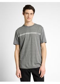 T-Shirt Tom Tailor Denim, Damen, Gr. XL, schwarz melange, Single Jersey, Obermaterial: 50% Baumwolle, 50% Polyester, meliert, regular fit normal, Rundhals, Shirts T-Shirt, in Melange-Optik