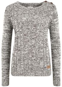 Strickfleece-Pullover oxmo "Strickpullover OXPhia", Damen, Gr. XL, braun (coffee bea), Obermaterial: 100% Baumwolle CO., Pullover Strickfleece-Pullover