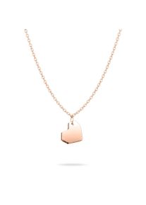 Kette mit Anh&auml;nger Liebeskind Berlin "Schmuck Edelstahl Urban Heart Herz", rosa (ros&eacute;goldfarben), Halsketten, Damen, Edelstahl, L: 45 B: 1mm, Kette mit Anh&auml;nger, B:1mm