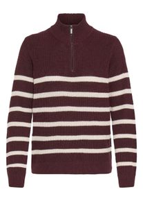 Troyer oxmo "Troyer OXSanva", Damen, Gr. XS, braun (fudge mix), Obermaterial: 70% Baumwolle CO recyc.. 30% Polyester Pol. recyc.., Pullover Troyer