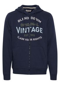 Kapuzensweatjacke Blend "Kapuzensweatjacke BHSweatshirt", Herren, Gr. M, blau (marineblaus), Obermaterial: 60% Baumwolle CO. 40% Polyester PES., Sweatjacken Kapuzensweatjacke