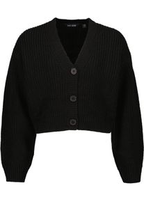 Strickjacke Blue Seven "Blue Seven Teenager M&auml;dchen Strickjacke", M&auml;dchen, Gr. 140, schwarz (9990, schwarz), 100% Polyacryl, regular fit, V-Ausschnitt, Strickjacken Strickjacke