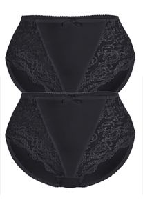 Sassa Mode Miederslip SASSA "2er Pack Miederslip CLASSIC LACE", Damen, Gr. 40, schwarz (schwarz schwarz), Obermaterial: 85% Polyamid PA. 15% Elasthan EL., Unterhosen Miederslip