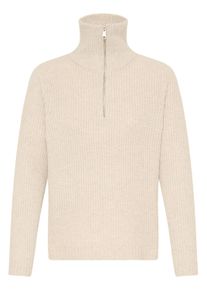 Troyer oxmo "Troyer OXIBALLINO", Damen, Gr. XS, beige (oatmeal melange), Obermaterial: 93% Polyester PES. 5% Wolle mw. 2% Elasthan EL., Pullover Troyer
