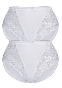 Sassa Mode Miederslip SASSA "2er Pack Miederslip CLASSIC LACE", Damen, Gr. 44, wei&szlig; (wei&szlig; wei&szlig;), Obermaterial: 85% Polyamid PA. 15% Elasthan EL., Unterhosen Miederslip