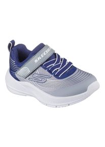 Sneaker Skechers "MICROSPEC ADVANCE", Jungen, Gr. 23, blau (navy, grau), Lederimitat, Textil, Schuhe Sneaker, Babyschuh mit zus&auml;tzlichem Gummizug, Gr&ouml;&szlig;enschablone zum Download