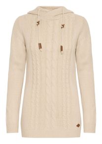 Strickjacke oxmo "Strickpullover OXCable", Damen, Gr. S, beige (cement melange), Obermaterial: 100% Polyacryl PAN., Pullover Strickjacke