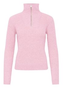 Troyer oxmo "Troyer OXBMMOLARA HALFZIP", Damen, Gr. XS, pink (parfait pink melange), Obermaterial: 93% Polyester PES. 5% Wolle mw. 2% Elasthan EL., Pullover Troyer