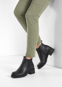 bonprix Chelsea-Boots mit Profilsohle, schwarz, Gr.37, Zeitloser Boot f&uuml;r den Alltag, aus Vegan