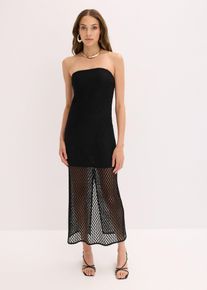 bonprix Off-Shoulder-Kleid mit Spitze, schwarz, Gr.36/38 (S), Stylisches Kleid mit figurbetonter Passform, 60% Baumwolle