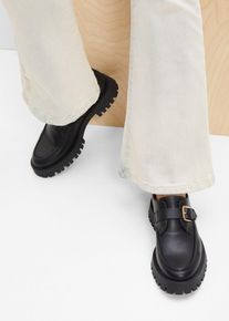 bonprix Chunky Loafer mit Schnalle, schwarz, Gr.39, Trendiger Chunky Loafer mit dekorativer Schnalle, aus Vegan