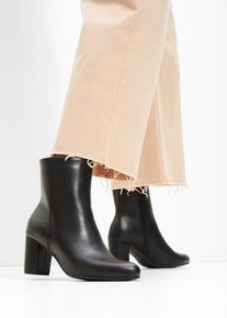 bonprix Stiefeletten mit Blockabsatz, schwarz, Gr.37, Zeitlose Stiefelette mit Blockabsatz, aus Vegan