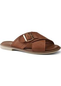 LANDS' END Lederpantoletten, Damen,  Beige, by Lands' End