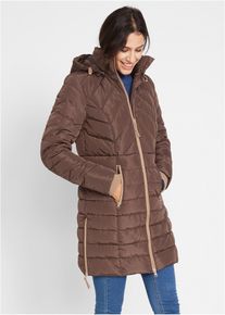 bonprix Long-Steppjacke mit Wattierung, braun, Gr.40, Wattierte Steppjacke in sch&ouml;ner Long-Form