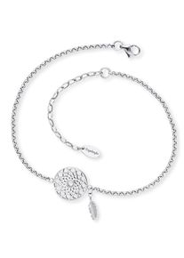 Fu&szlig;kette mit Anh&auml;nger Engelsrufer "TRAUMF&Auml;NGER", edelstahlfarben, Fu&szlig;ketten, Damen, Edelstahl, gl&auml;nzend, Fu&szlig;kette mit Anh&auml;nger