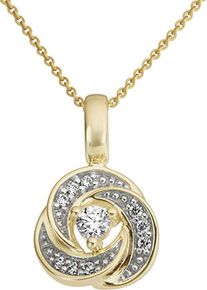 Kettenanh&auml;nger Firetti "Schmuck Geschenk Gold 333 Halsschmuck Anh&auml;nger f&uuml;r Halskette Knoten", gold (gelbgoldfarben, wei&szlig;goldfarben, wwei&szlig;), Schmuckanh&auml;nger, Damen, 0,12, Diamanten Gelbgold 333, 1,1 g, Diamanten, Gelbgold 333, Kettenanh&auml;nger, mit Diamant