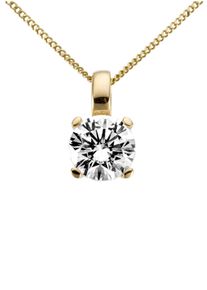 Kettenanh&auml;nger Firetti "Schmuck Geschenk Gold 333 Halsschmuck Anh&auml;nger f&uuml;r Halskette Solit&auml;r", gold (gelbgoldfarben, kristallwei&szlig;, kristallwei&szlig;), Schmuckanh&auml;nger, Damen, Gelbgold 333, 0,85 g, Kettenanh&auml;nger, mit Zirkonia (synth.)