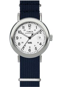 Quarzuhr Timex "WEEKENDER MAIN LINE", blau (dunkelblau), Armbanduhren, Damen, Quarzuhr, Armbanduhr, Damenuhr,Textilarmband,Datum, Leuchtzeiger